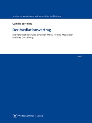 cover image of Der Mediationsvertrag